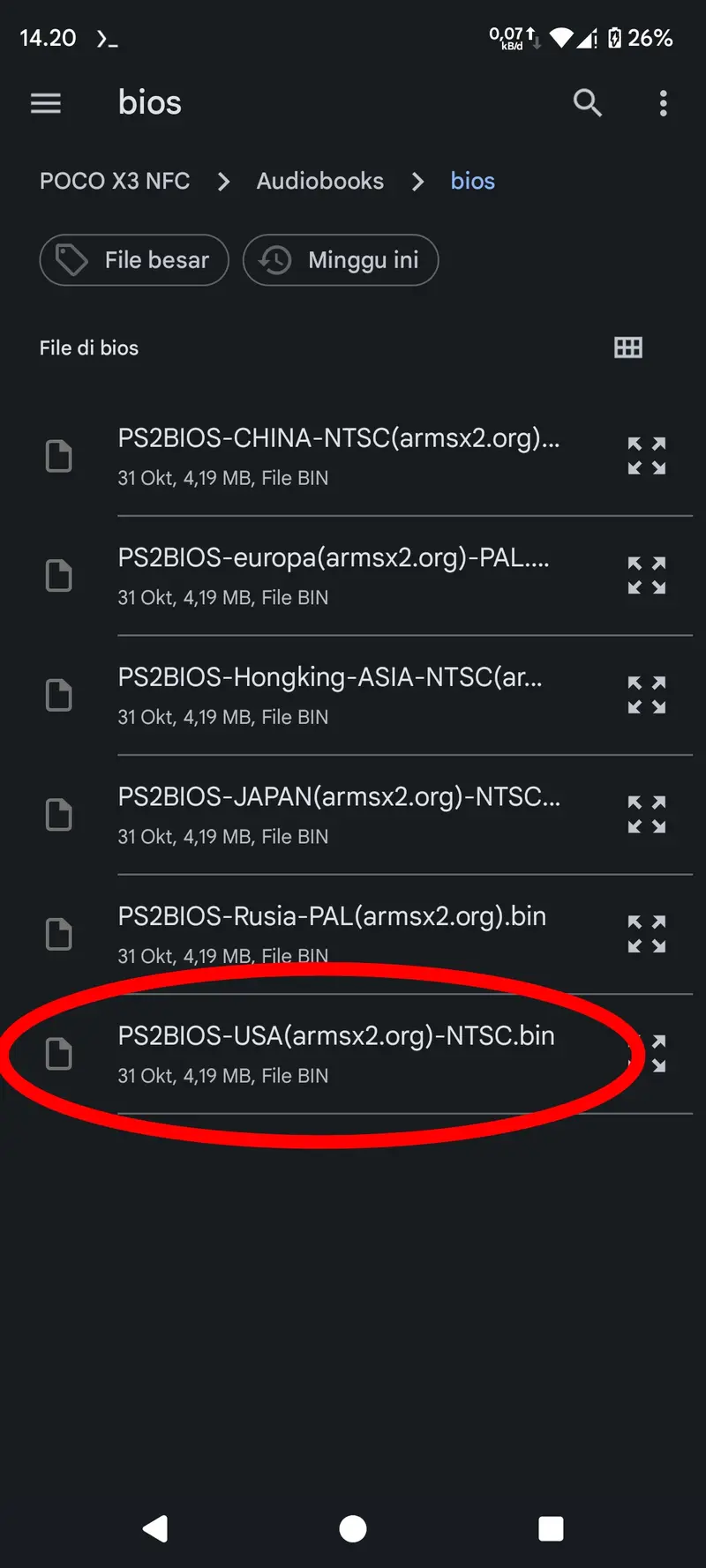 Step 4: Selecting the BIOS file from File Manager