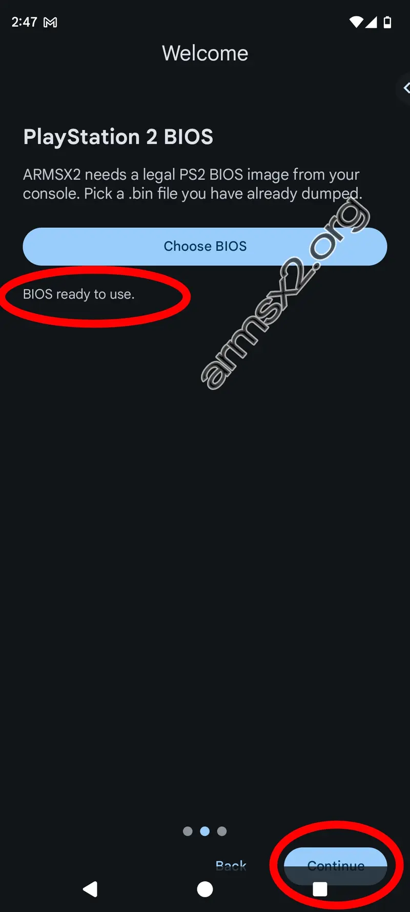 Step 7 ArmSX2 Installation - PS2 BIOS Ready to use